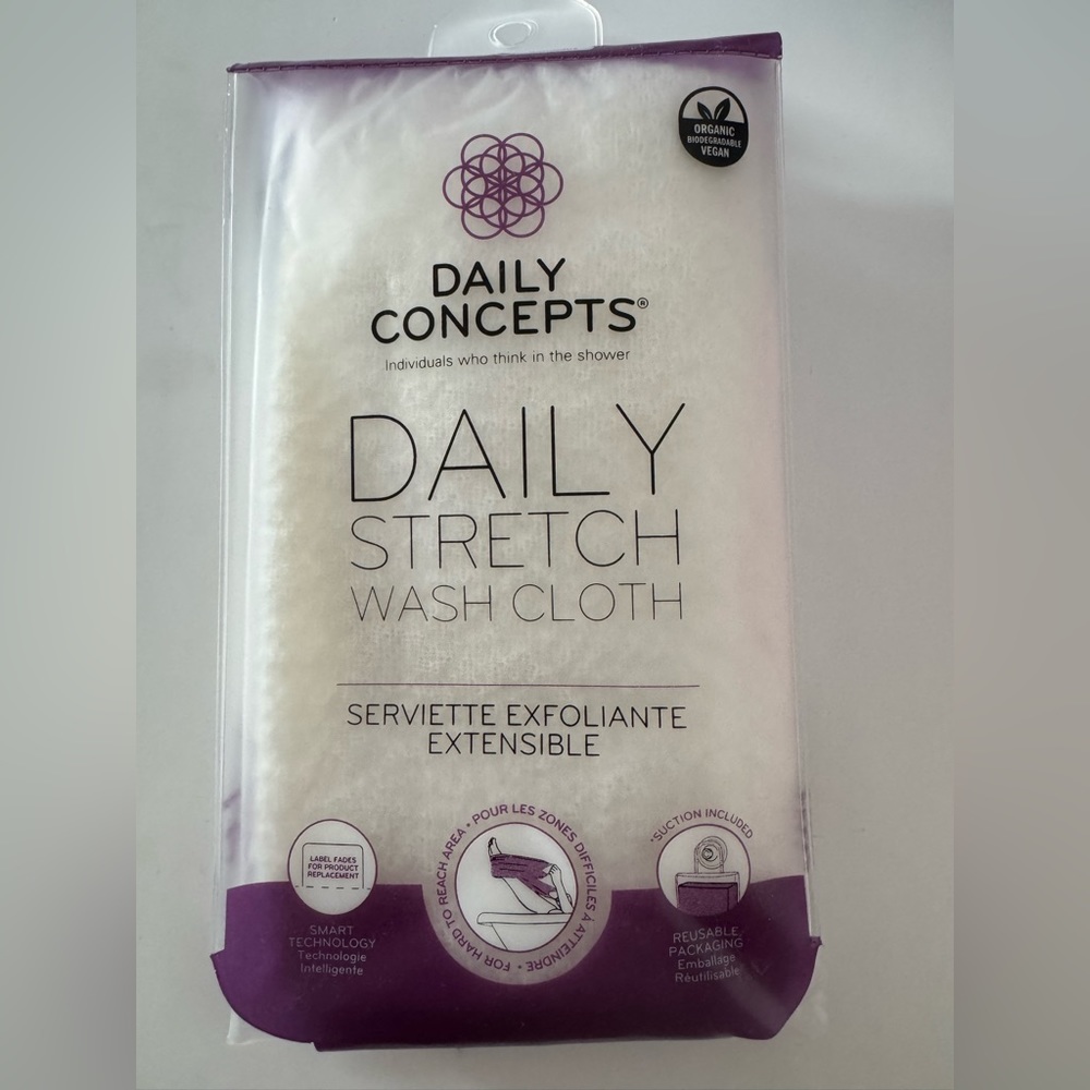 Daily Concepts Daily Stretch Wash Cloth Organic Vegan Exfoliating